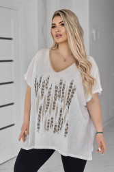 Футболки женские БАТАЛ оптом Италия 58174326 2032-33