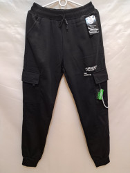 Спортивные штаны мужские на флисе (black) оптом 85643127 6071-14