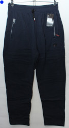 Спортивные штаны мужские БАТАЛ на флисе (dark blue) оптом 81927506 WK2073-9