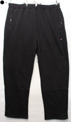 Спортивные штаны мужские на байке БАТАЛ (black) оптом Турция 41036598 5846-2