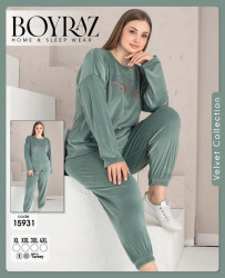 Ночные пижамы женские БАТАЛ оптом 06219753 15931-11