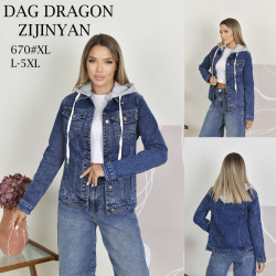 Куртки джинсовые ПОЛУБАТАЛ женские оптом DRAGON 75401386 670-1