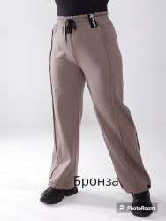 Спортивные штаны женские БАТАЛ на флисе оптом 21507498 067-13