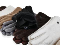 Перчатки, Королева оптом B35 (норка-замша) mix