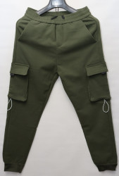 Спортивные штаны мужские на флисе (khaki) оптом 95734802 01-6