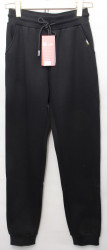 Спортивные штаны женские JJF на меху (черный) оптом 10234897 JW5028-37