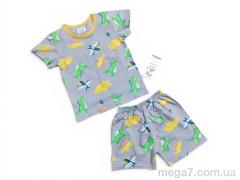 Костюм, Kids-modnik оптом 261920 комплект футболка-шорти сірий