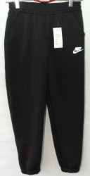 Спортивные штаны женские на флисе (черный) оптом 16589234 0046-1