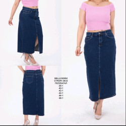 Юбки джинсовые женские BELLA DENIM БАТАЛ оптом 32756019 3833-60