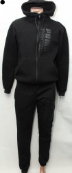 Спортивные костюмы мужские на флисе (черный) оптом 81567039 02-12