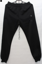 Спортивные штаны мужские на флисе (черный) оптом 48192706 01-3