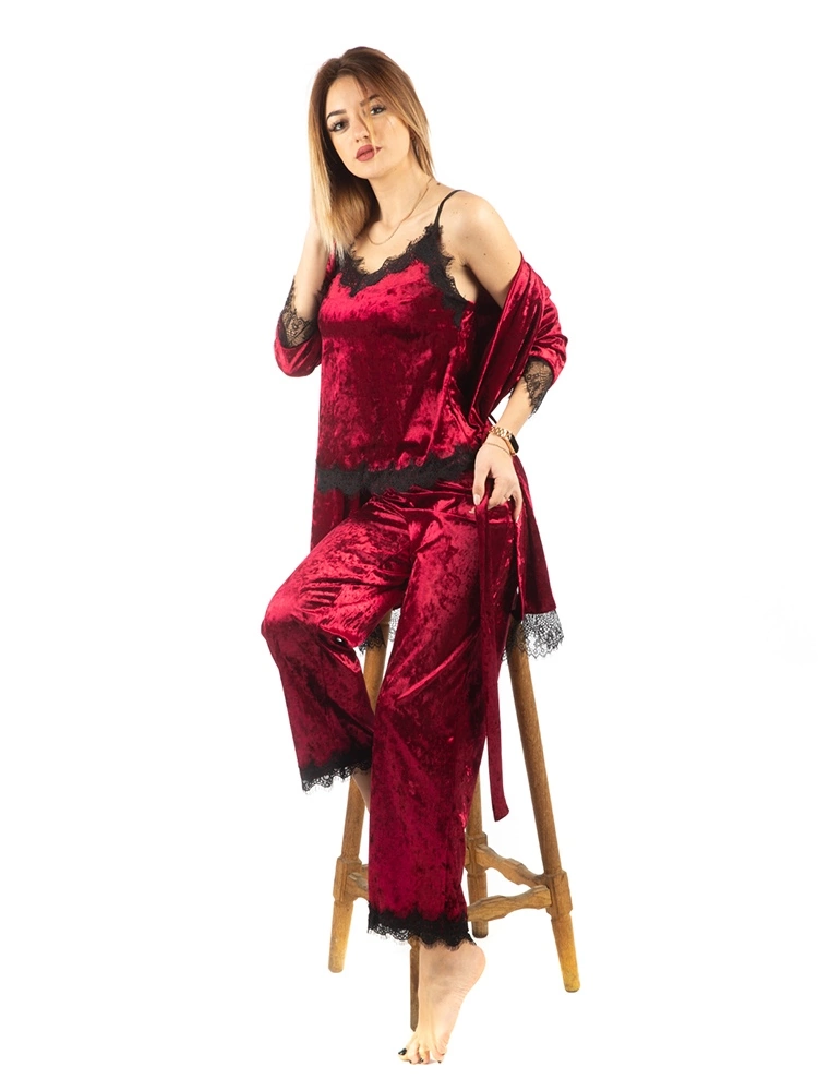Ночные пижамы (3ка) женские оптом 74063921 17-1