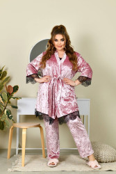 Ночные пижамы женские БАТАЛ (3-ка) оптом 62875390 48-49