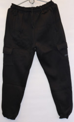 Спортивные штаны мужские на флисе (black) оптом 96045782 03-8
