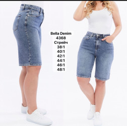 Шорты джинсовые женские BELLA DENIM ПОЛУБАТАЛ оптом 73820615 4368-8