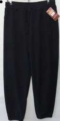 Спортивные штаны женские БАТАЛ на меху (black) оптом 43517096 2033-45
