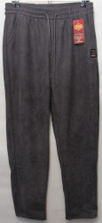 Спортивные штаны женские БАТАЛ на меху (grey) оптом 64129058 2037-9