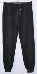 Спортивные штаны мужские БАТАЛ на флисе (black) оптом 06283745 K2203-43