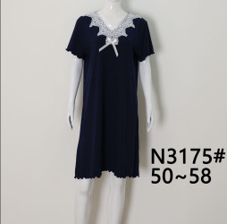 Ночные рубашки женские БАТАЛ (темно синий) оптом XUE LI XIANG 31952647 N3175-81