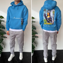 Худі чоловічі на флісі оптом THREE BLACK