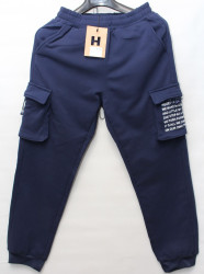 Спортивные штаны мужские на флисе (dark blue) оптом 25163870 N91002-5