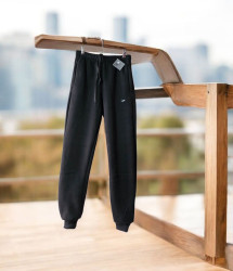 Спортивні штани (чорні) підліткові на флісі оптом  