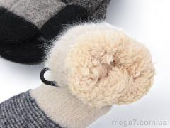 Варежки, Королева оптом 6008 подвійні кролик хутро mix