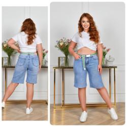 Шорти джинсові жіночі ПОЛУБАТАЛ оптом LADY JEANS