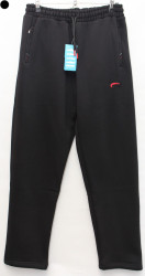 Спортивные штаны мужские БАТАЛ на флисе (black) оптом 60348297 7116-41