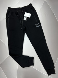 Спортивные штаны мужские на флисе (black) оптом 65718403 02-7