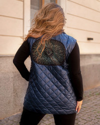 Жилетки женские БАТАЛ (темно-синий) оптом 54027391 191-5