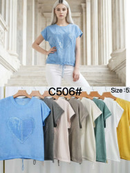 Футболки жіночі БАТАЛ (зелений) оптом 