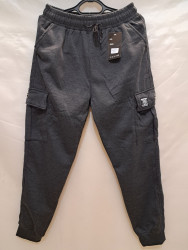 Спортивные штаны мужские БАТАЛ на флисе (gray) оптом 27064598 6070-21