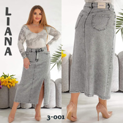 Спідниці джинсові жіночі БАТАЛ оптом Liana 