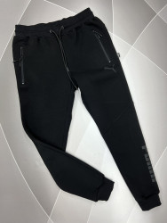 Спортивные штаны мужские на флисе (чорний) оптом 71328950 02-11