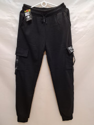 Спортивные штаны мужские на флисе (black) оптом 32107654 9831-14