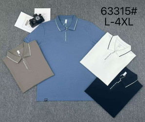 Поло мужские (голубые) оптом 54862301 63310-19