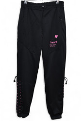 Спортивные штаны женские (черный) оптом 84120637 01-3