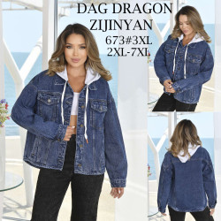 Куртки джинсовые БАТАЛ женские оптом DRAGON 50294176 673-1
