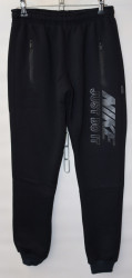 Спортивные штаны подростковые на флисе (black) оптом 52103469 04-21