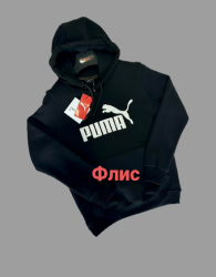 Худи мужские на флисе (black) оптом 59384276 02-40