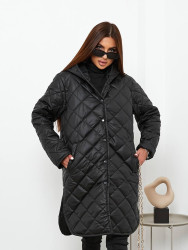 Куртки зимние женские БАТАЛ (черный) оптом 64283710 031-2