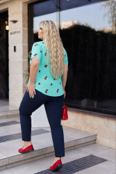 Костюми жіночі БАТАЛ (темно-синій) оптом