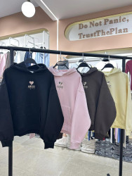 Худі жіночі на флісі (чорний) оптом