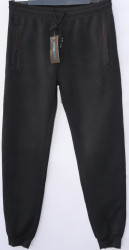 Спортивные штаны мужские БАТАЛ на флисе (black) оптом 12754903 K2205-44