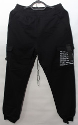 Спортивные штаны мужские на флисе (black) оптом 62305897 91004-13