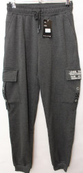 Спортивные штаны мужские на флисе (gray) оптом 92360185 WK9831H-1