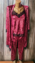 Ночные пижамы женские (3-ка) оптом 38702654 419-3