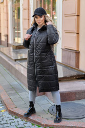 Куртки зимние женские БАТАЛ (черный) оптом 47931285 0063-1