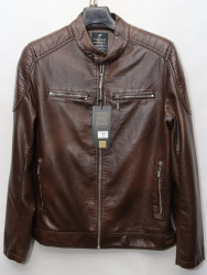 Куртки кожзам мужские FUDIAO (brown) оптом 62715940 1822-101